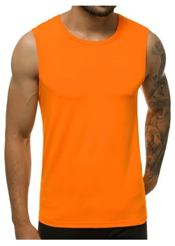 Koszulka bez rękawów męska ciemno-pomarańczowa OZONEE JS/99001/32 ze sklepu ozonee.pl w kategorii T-shirty męskie - zdjęcie 92293909