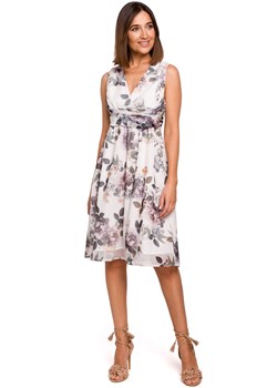 S225 Sukienka szyfonowa bez rękawów i z dekoltem - model 1 ze sklepu Świat Bielizny w kategorii Sukienki - zdjęcie 92527986