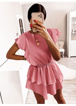 Sukienka Pakuten z krótkim rękawem różowa mini 