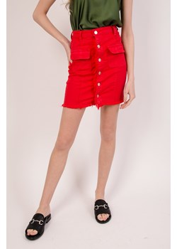 Spódnica Olika jeansowa czerwona mini na lato 
