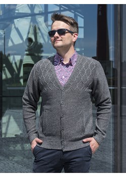 Leon kardigan - popiel ze sklepu Swetry Lasota w kategorii Swetry męskie - zdjęcie 93169919