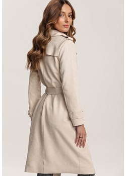 Kremowy Płaszcz Usinlenne ze sklepu Renee odzież w kategorii Płaszcze damskie - zdjęcie 93389939