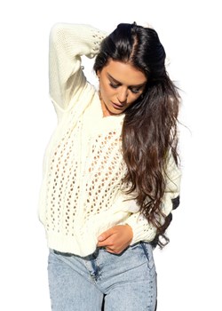 Nicaia Ecru sweter ze sklepu Świat Bielizny w kategorii Swetry damskie - zdjęcie 93562799