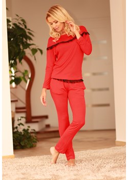 KOMPLET CALPE wiskoza czerwony ze sklepu Świat Bielizny w kategorii Piżamy damskie - zdjęcie 93676869