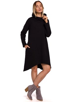 M551 Sukienka z asymetrycznym dołem - czarna ze sklepu Świat Bielizny w kategorii Sukienki - zdjęcie 93677065