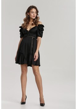 Czarna Sukienka Silkport ze sklepu Renee odzież w kategorii Sukienki - zdjęcie 94979548