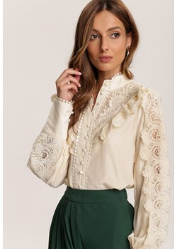 Jasnobeżowa Koszula Meridtila ze sklepu Renee odzież w kategorii Koszule damskie - zdjęcie 94987175