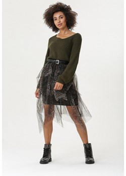 Czarno-Brązowa Spódnica Quadni ze sklepu Born2be Odzież w kategorii Spódnice - zdjęcie 95000119