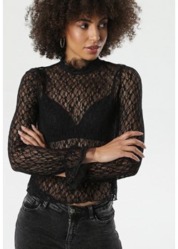 Czarna Bluzka z Koronki Arellano ze sklepu Born2be Odzież w kategorii Bluzki damskie - zdjęcie 95000479