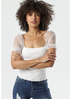 Biała Bluzka Nida ze sklepu Born2be Odzież w kategorii Bluzki damskie - zdjęcie 95000608