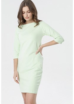Limonkowa Sukienka Eleynard ze sklepu Born2be Odzież w kategorii Sukienki - zdjęcie 95003006