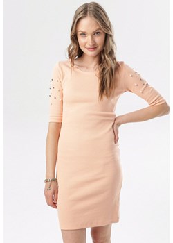 Jasnopomarańczowa Sukienka Leucolodia ze sklepu Born2be Odzież w kategorii Sukienki - zdjęcie 95007529