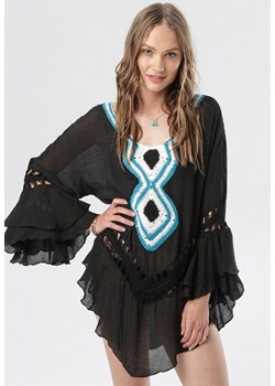 Czarna Tunika Raylee ze sklepu Born2be Odzież w kategorii Odzież plażowa - zdjęcie 95008877