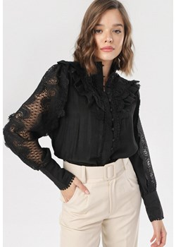 Czarna Koszula Mysthilei ze sklepu Born2be Odzież w kategorii Koszule damskie - zdjęcie 95016845