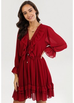 Czerwona Sukienka Catsea ze sklepu Born2be Odzież w kategorii Sukienki - zdjęcie 95025829