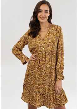 Żółta Sukienka Drenyla ze sklepu Born2be Odzież w kategorii Sukienki - zdjęcie 95026269