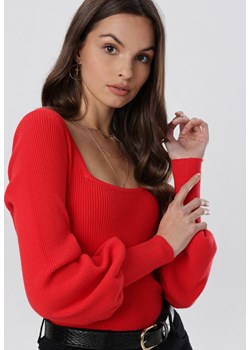 Czerwony Sweter Uhrieth ze sklepu Born2be Odzież w kategorii Swetry damskie - zdjęcie 95028007