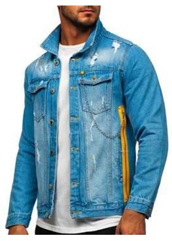 Niebieska jeansowa kurtka męska Bolf 3-4 ze sklepu Denley w kategorii Kurtki męskie - zdjęcie 97138576