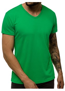 T-Shirt męski bez nadruku zielony OZONEE JS/712007 ze sklepu ozonee.pl w kategorii T-shirty męskie - zdjęcie 98251739