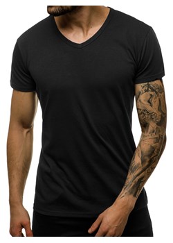 T-Shirt męski bez nadruku czarny OZONEE JS/712007 ze sklepu ozonee.pl w kategorii T-shirty męskie - zdjęcie 98251826