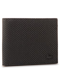 Duży Portfel Męski LACOSTE - Sm Billfold & Id Slot NH2824CE Noir 000 ze sklepu eobuwie.pl w kategorii Portfele męskie - zdjęcie 98908646