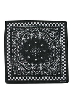 Bandamka Czarno-Biała w Czaszki, Bandana, 100% Bawełna, Chusta Ochronna na Twarz -ALTIES BDMKALTS0015 ze sklepu JegoSzafa.pl w kategorii Szaliki męskie - zdjęcie 99385187