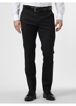 JOOP! Męskie spodnie od garnituru modułowego Mężczyźni Super Slim Fit Wełna czarny wypukły wzór tkaniny ze sklepu vangraaf w kategorii Spodnie męskie - zdjęcie 99817209
