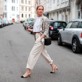 Czółenka w stylu Chanel – jak je nosić latem 2022? Pomysły na stylizacje z butami z czarnym noskiem - zdjęcie produktu