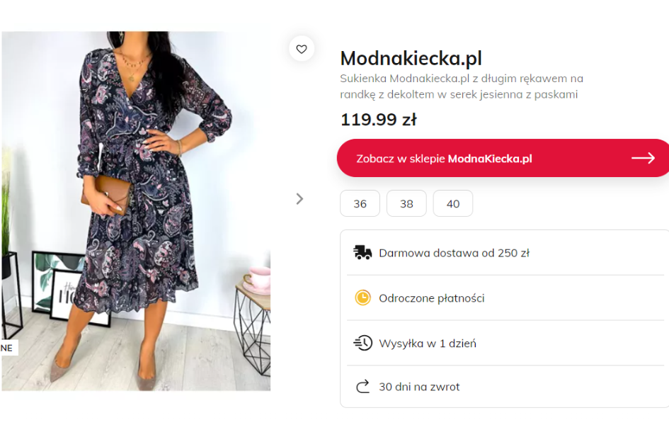 Modna sukienka boho dla 50- i 60-latek