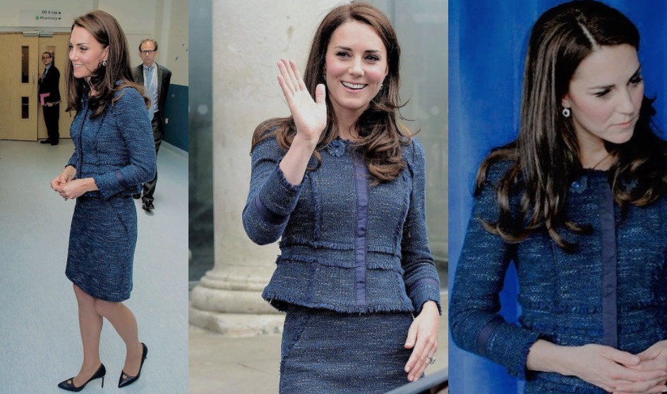 Kate middleton w niebieskiej garsonce