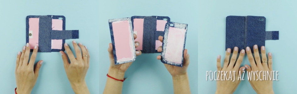 Etui na telefon DIY - ostatnie kroki.