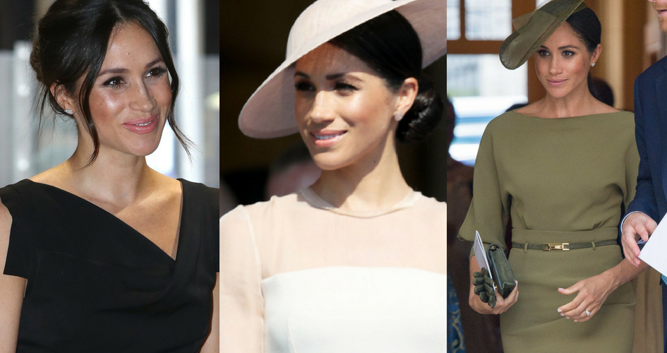 Meghan markle w srebrnych kolczykach