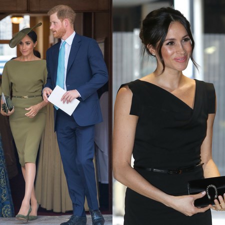 Meghan markle w sukience khaki