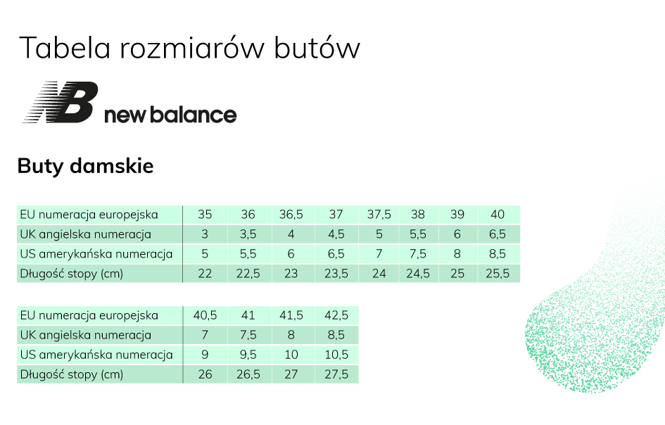 Rozmiarówka New Balance – jak dobrać Domodi.pl