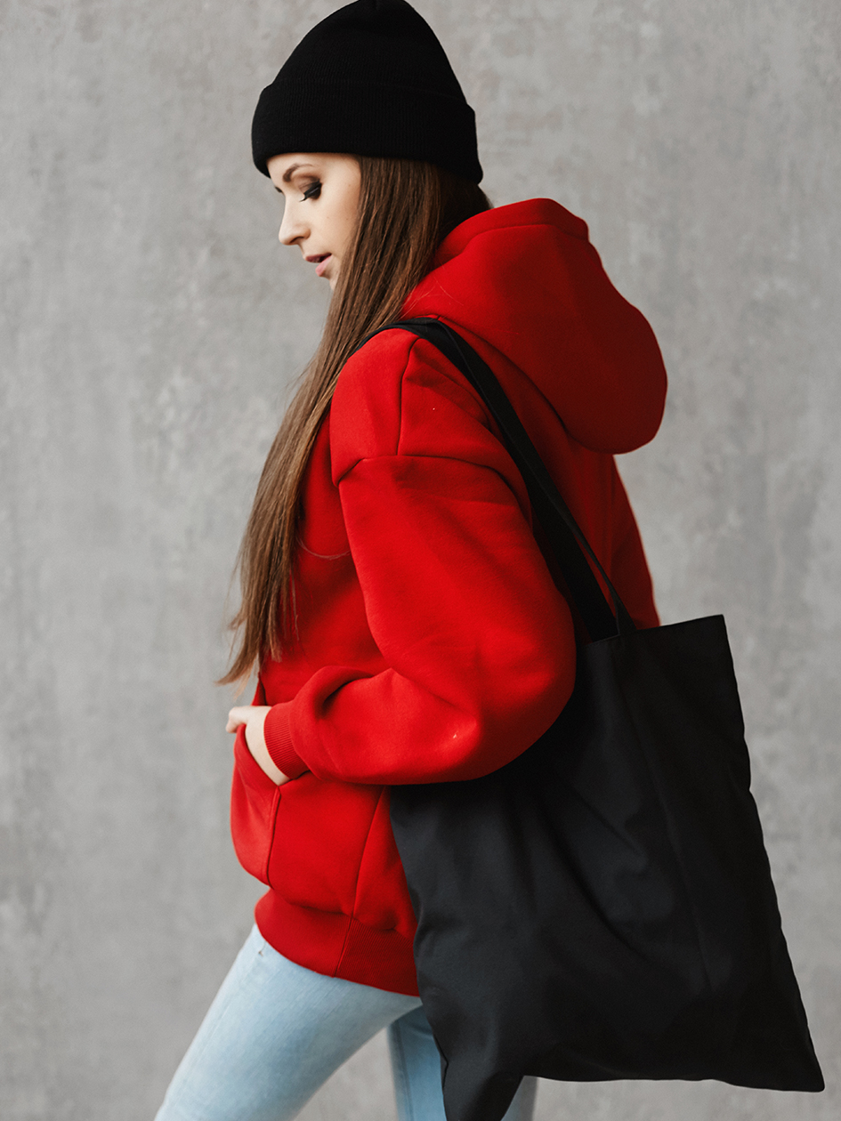 duza czarna torba na zakupy shopper bag